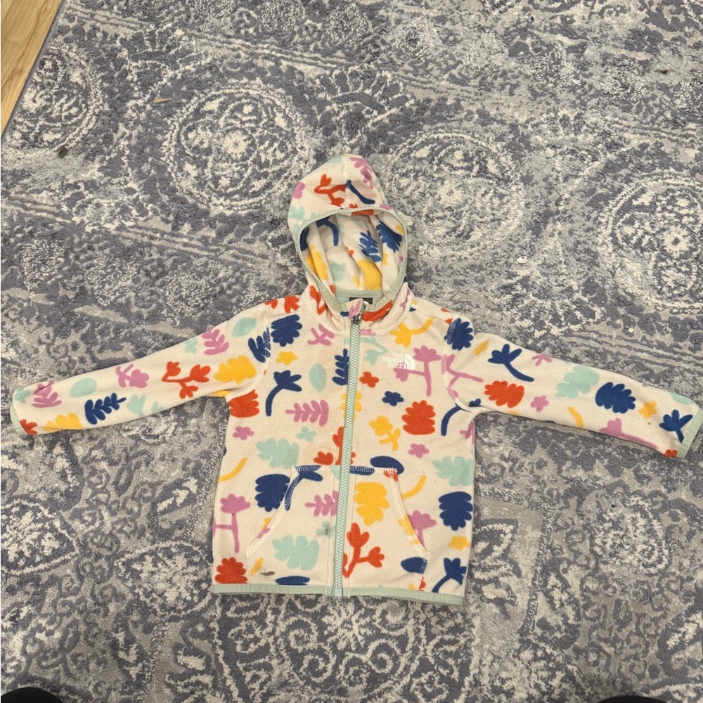 The North Face Baby Zip Up Fleece Hoodie with Colorful Patterns